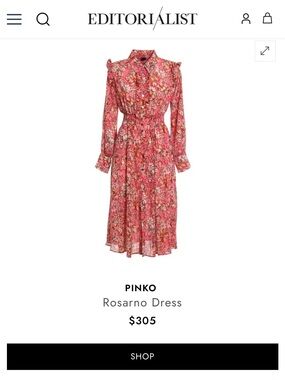 Pinko Pink Floral Rosarno Dress